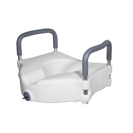 Elevated Raised Toilet Seat W/ Removable Padded Arms, Standard Seat